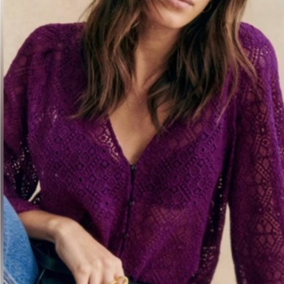 Sezane Tops - Sézane Gaya Purple Lace blouse 38